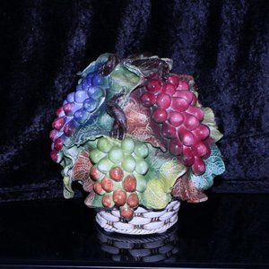 Vintage Italian Ceramic Centerpiece Fruit Basket Broken Leaves 12”x 10” x 10”